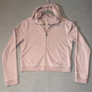 Fabletics Women’s Zip-Up Waffle Knit Long Sleeve Hoodie Teddy/Fuchsia Medium